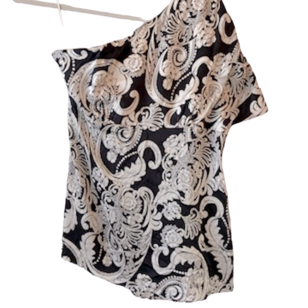 CACHE SILK ONE SHOULDER TOP  Size L - Picture 9 of 16
